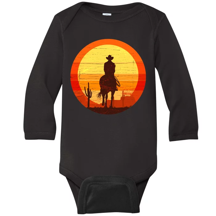 Cowboy Gamer Sunset Baby Long Sleeve Bodysuit