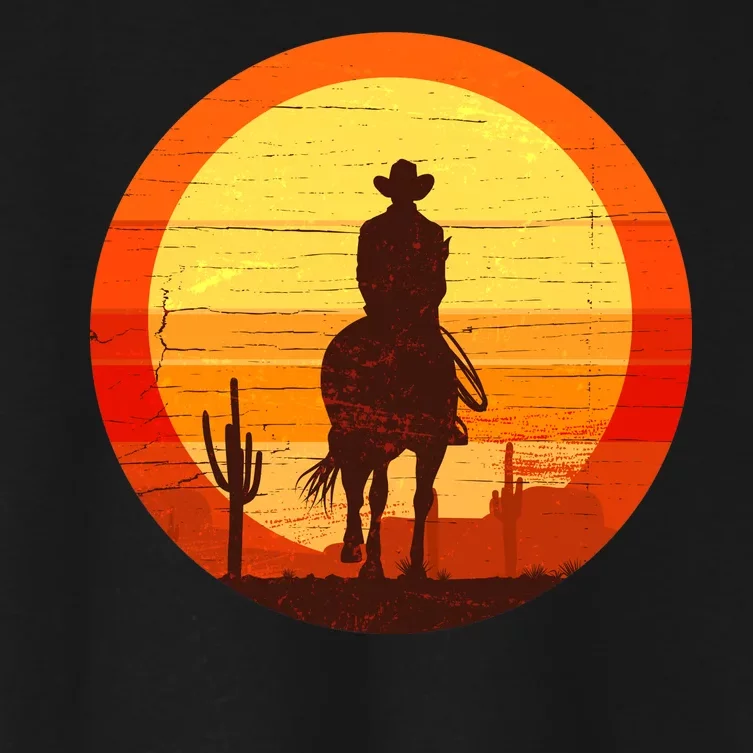 Cowboy Gamer Sunset Women's Crop Top Tee