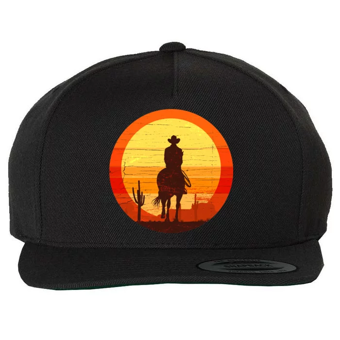 Cowboy Gamer Sunset Wool Snapback Cap