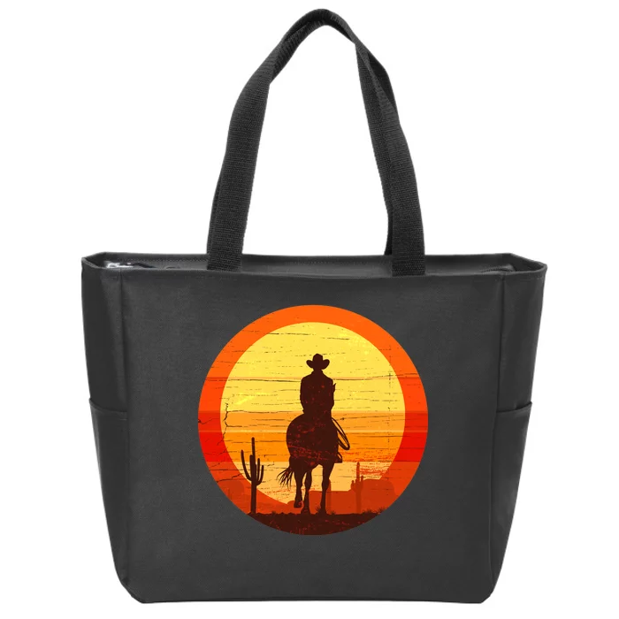 Cowboy Gamer Sunset Zip Tote Bag