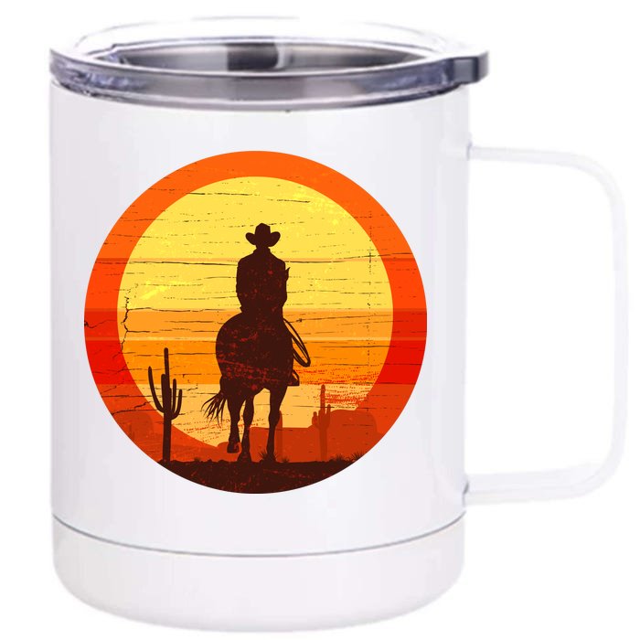 Cowboy Gamer Sunset Front & Back 12oz Stainless Steel Tumbler Cup