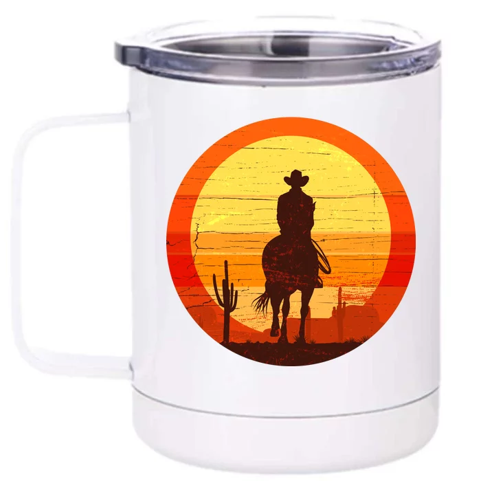 Cowboy Gamer Sunset Front & Back 12oz Stainless Steel Tumbler Cup