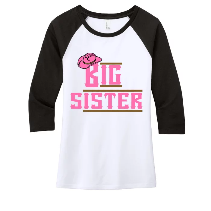 Cowgirl Big Sister Women's Tri-Blend 3/4-Sleeve Raglan Shirt