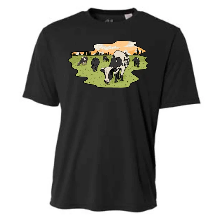 Cows In Field Cooling Performance Crew T-Shirt