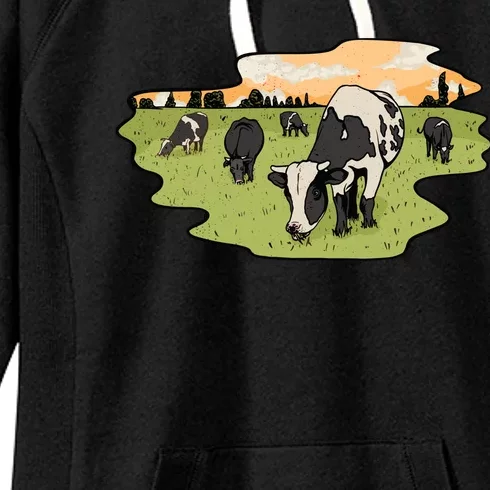 Cows In Field Women's Fleece Hoodie