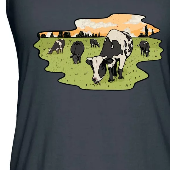 Cows In Field Ladies Essential Flowy Tank