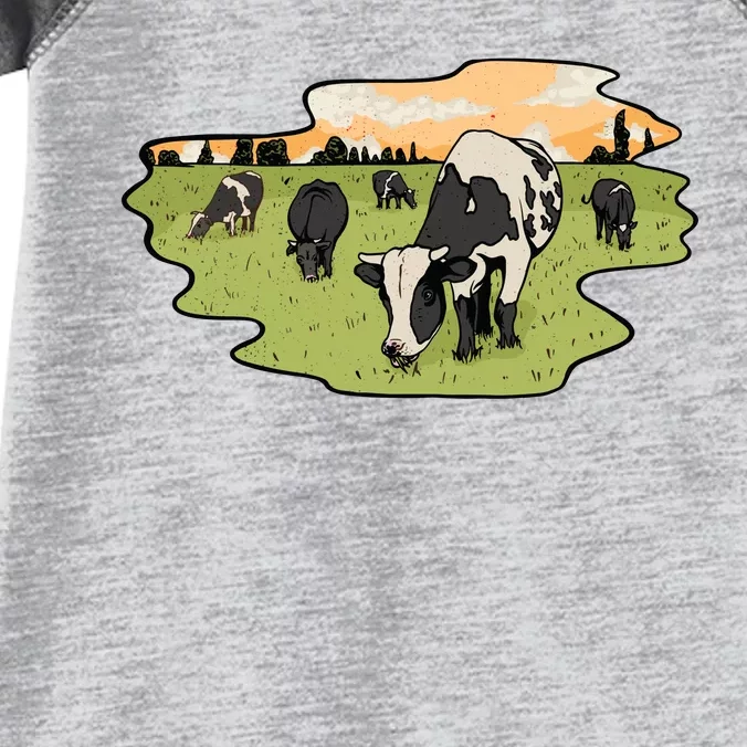 Cows In Field Infant Baby Jersey Bodysuit