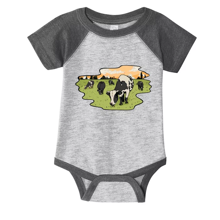 Cows In Field Infant Baby Jersey Bodysuit