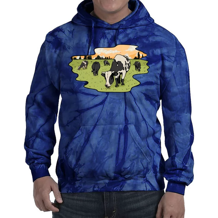 Cows In Field Tie Dye Hoodie