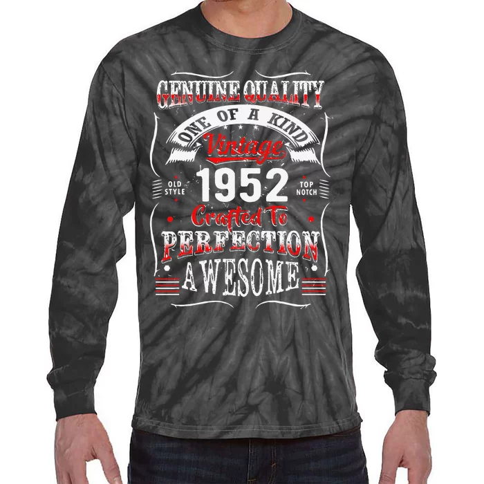 Crafted Perfection 1952 71st Birthday For 71 Years Old Tie-Dye Long Sleeve Shirt