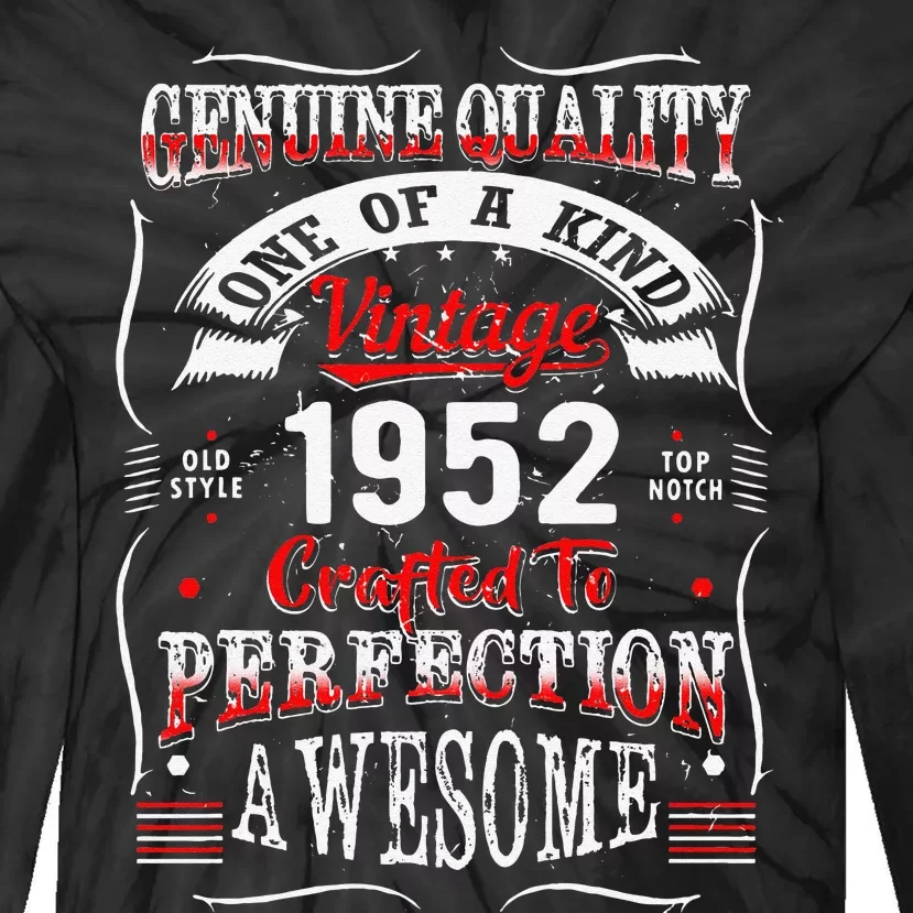 Crafted Perfection 1952 71st Birthday For 71 Years Old Tie-Dye Long Sleeve Shirt