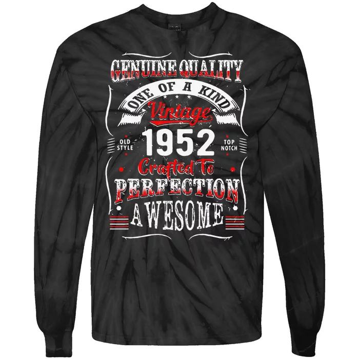 Crafted Perfection 1952 71st Birthday For 71 Years Old Tie-Dye Long Sleeve Shirt