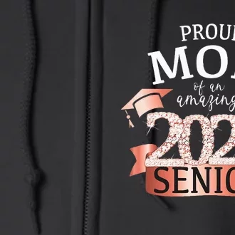 Celebration Proud 2024 Senior Mom I Elegant Pink Full Zip Hoodie