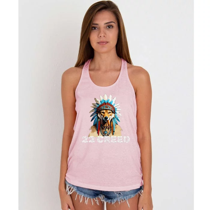 Coyote Predator 22 Cree.D Graphic Design Women's Knotted Racerback Tank