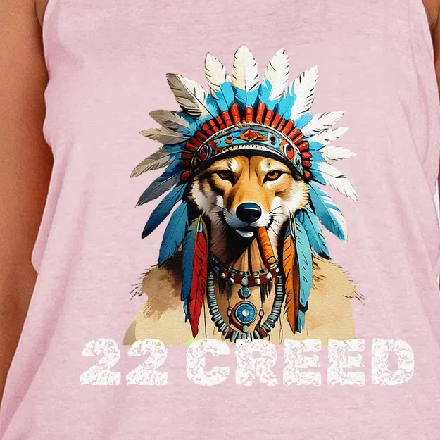 Coyote Predator 22 Cree.D Graphic Design Women's Knotted Racerback Tank