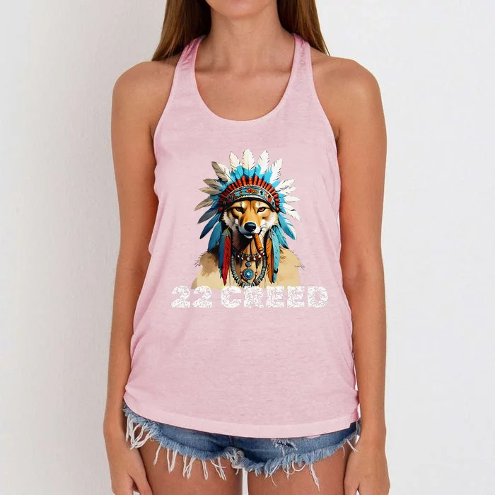 Coyote Predator 22 Cree.D Graphic Design Women's Knotted Racerback Tank