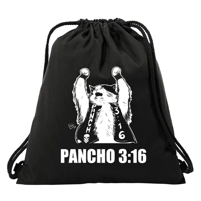 Cat Pancho 3 16 Drawstring Bag