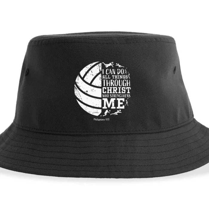 Cute Philippians 413 Volleyball Gifts Teen Women Her Sustainable Bucket Hat