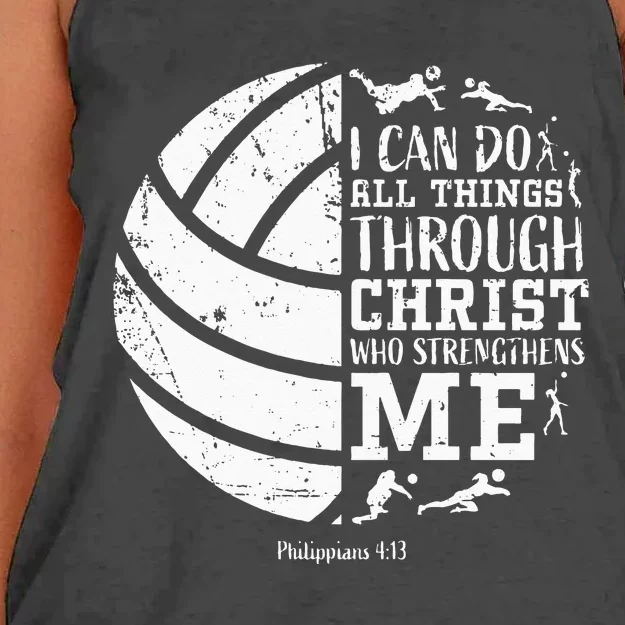 Cute Philippians 413 Volleyball Gifts Teen Women Her Women's Knotted Racerback Tank