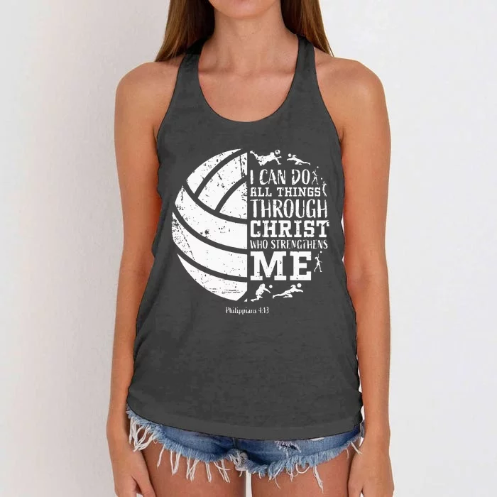 Cute Philippians 413 Volleyball Gifts Teen Women Her Women's Knotted Racerback Tank