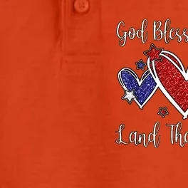 Cute Patriotic 4th Of July God Bless America Dry Zone Grid Performance Polo