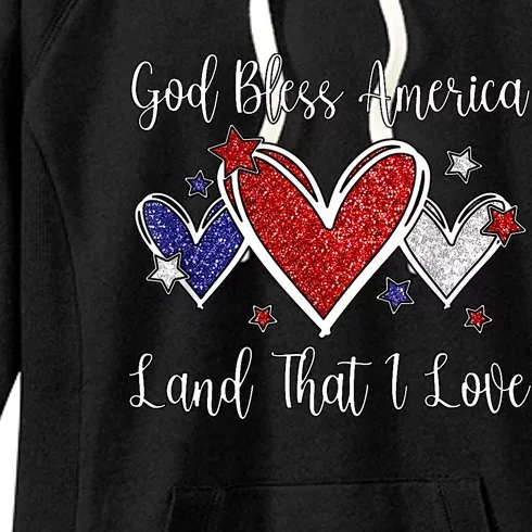 Cute Patriotic 4th Of July God Bless America Women's Fleece Hoodie