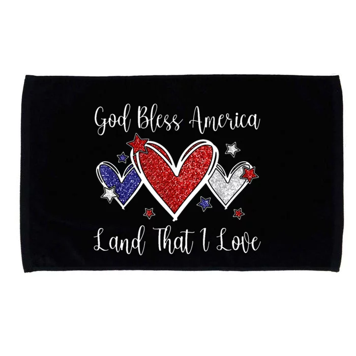 Cute Patriotic 4th Of July God Bless America Microfiber Hand Towel