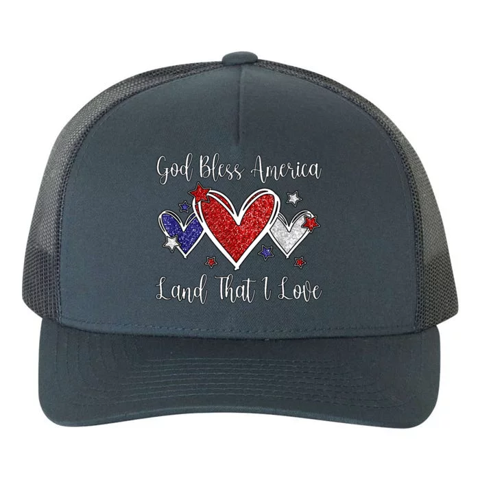 Cute Patriotic 4th Of July God Bless America Yupoong Adult 5-Panel Trucker Hat