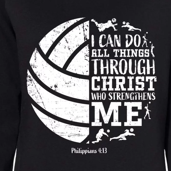 Cute Philippians 4:13 Volleyball Funny Gift Teen Her Gift Womens California Wash Sweatshirt