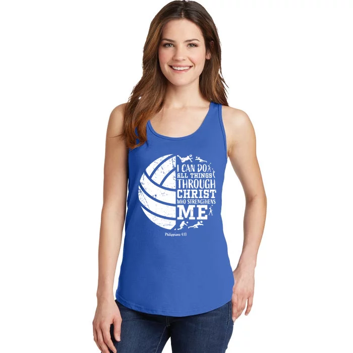 Cute Philippians 4:13 Volleyball Funny Gift Teen Her Gift Ladies Essential Tank