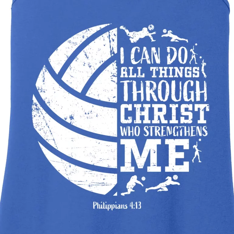 Cute Philippians 4:13 Volleyball Funny Gift Teen Her Gift Ladies Essential Tank