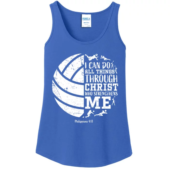 Cute Philippians 4:13 Volleyball Funny Gift Teen Her Gift Ladies Essential Tank