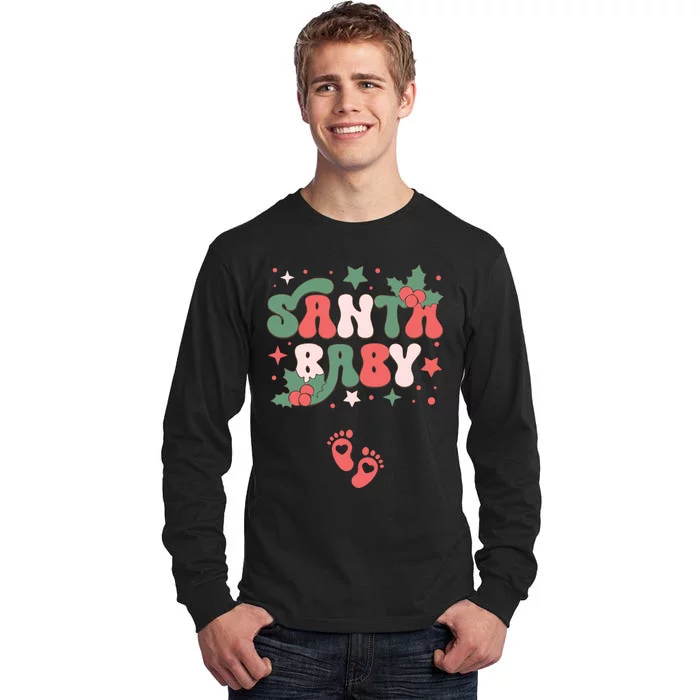 Christmas Pregnancy Announcement Santa Baby Tall Long Sleeve T-Shirt