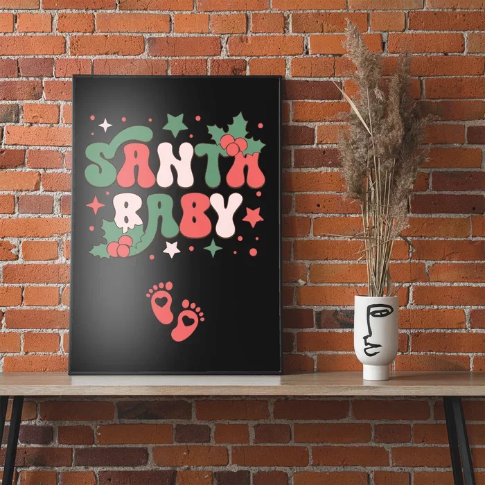 Christmas Pregnancy Announcement Santa Baby Poster