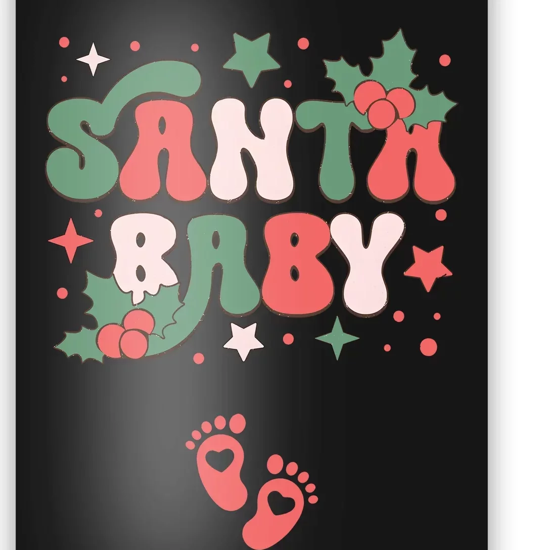 Christmas Pregnancy Announcement Santa Baby Poster