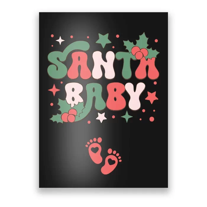 Christmas Pregnancy Announcement Santa Baby Poster