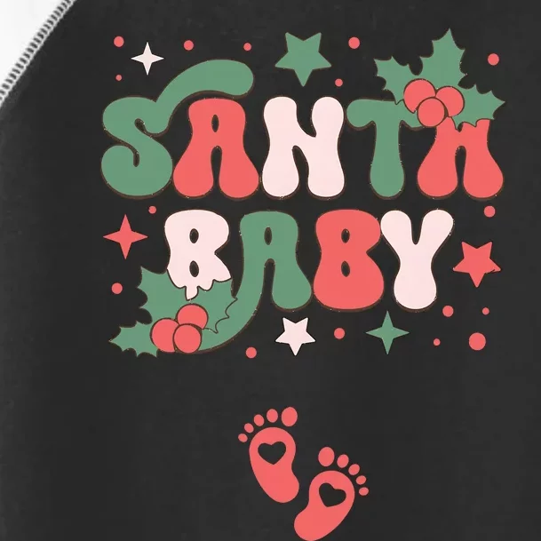 Christmas Pregnancy Announcement Santa Baby Toddler Fine Jersey T-Shirt