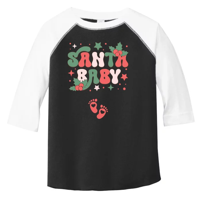 Christmas Pregnancy Announcement Santa Baby Toddler Fine Jersey T-Shirt