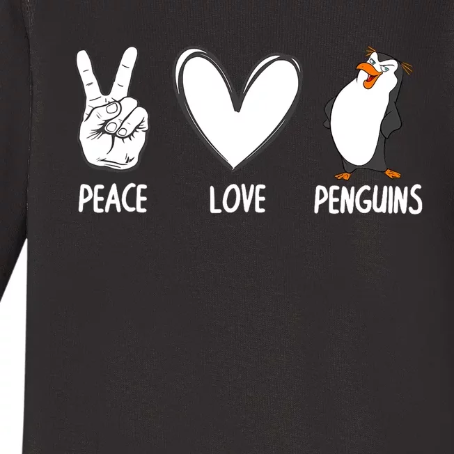 Cool Penguin Art For Men Women Peace Love Penguins Zookeeper Baby Long Sleeve Bodysuit