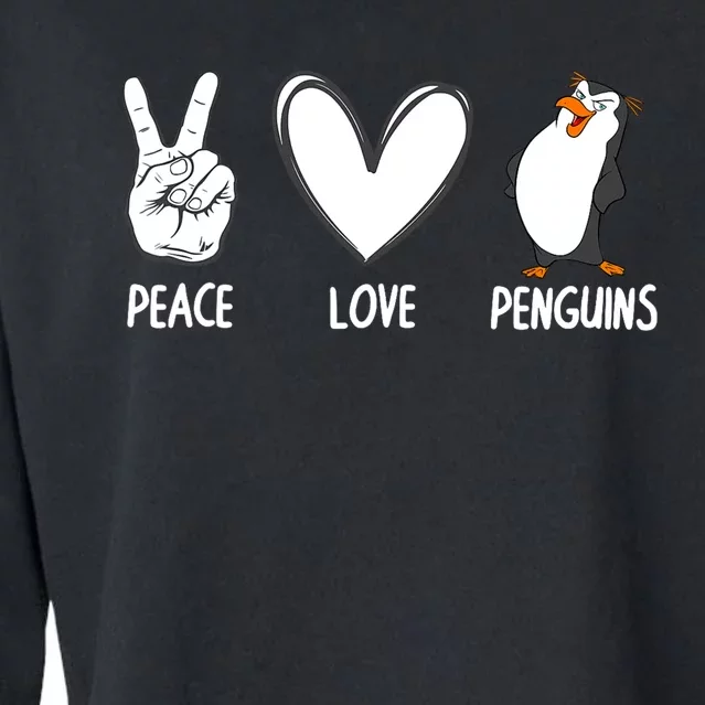 Cool Penguin Art For Men Women Peace Love Penguins Zookeeper Cropped Pullover Crew