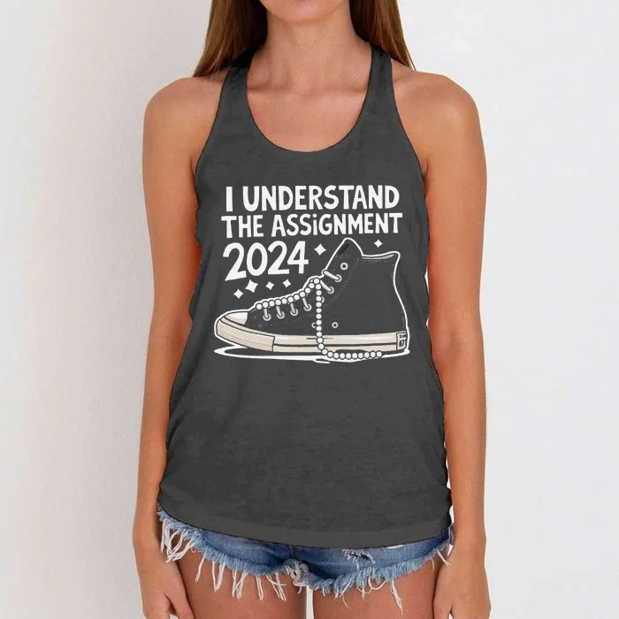 Chucks Pearls And Politics Harris Women's Knotted Racerback Tank