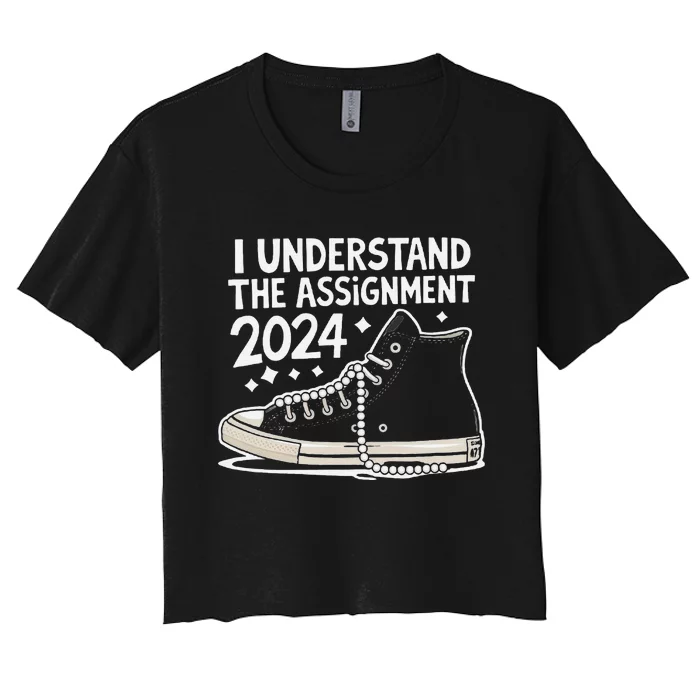 Chucks Pearls And Politics Harris Women's Crop Top Tee