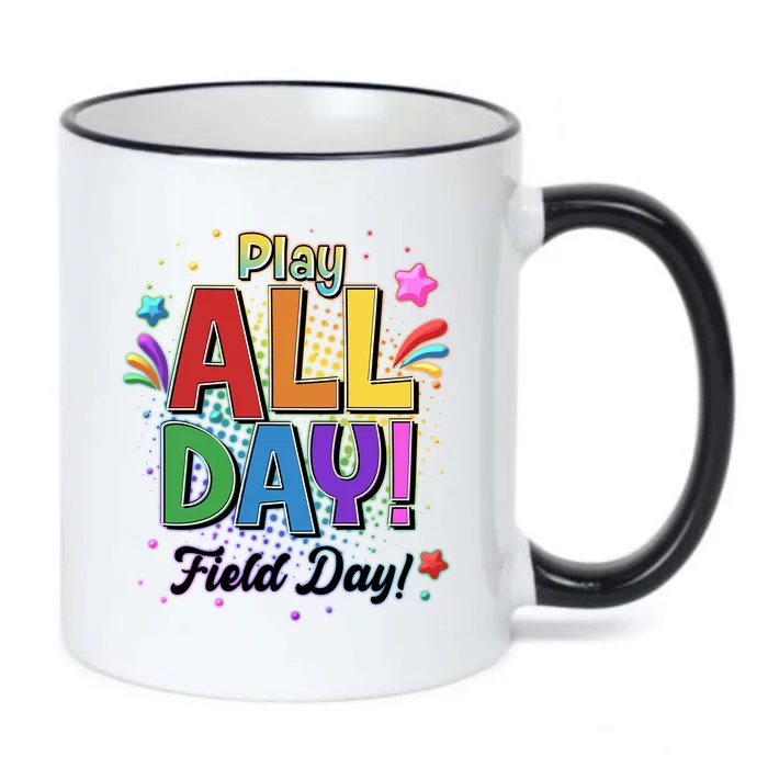 Colorful Play All Day Field Day Black Color Changing Mug