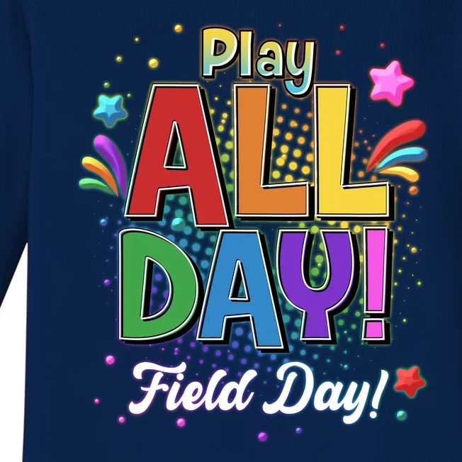 Colorful Play All Day Field Day Baby Long Sleeve Bodysuit