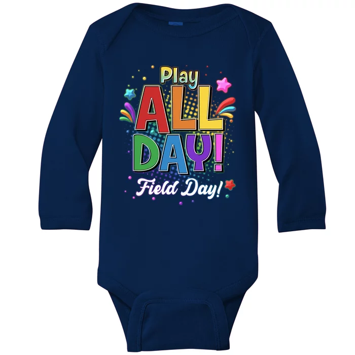 Colorful Play All Day Field Day Baby Long Sleeve Bodysuit