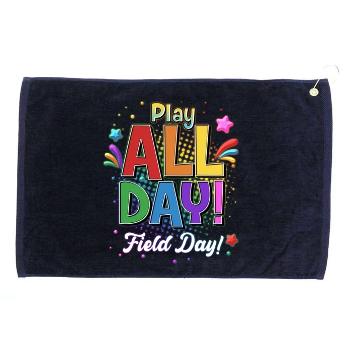 Colorful Play All Day Field Day Grommeted Golf Towel