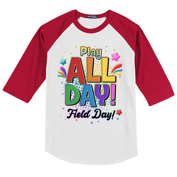 Colorful Play All Day Field Day Kids Colorblock Raglan Jersey