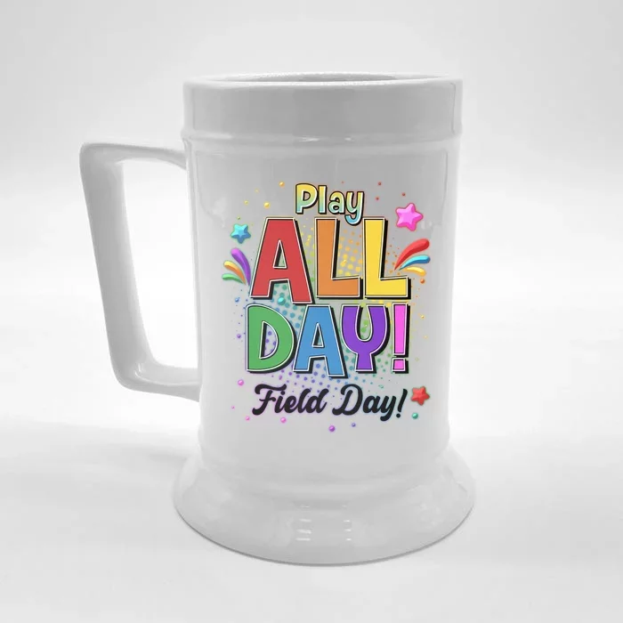 Colorful Play All Day Field Day Front & Back Beer Stein