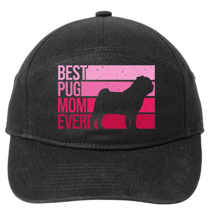 Cute Pug Art For Mom  Breed Pet Dog Puppy Pug Lovers 7-Panel Snapback Hat