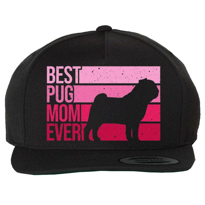 Cute Pug Art For Mom  Breed Pet Dog Puppy Pug Lovers Wool Snapback Cap